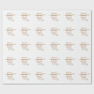 aged to perfection 50th birthday name brown wine wrapping paper