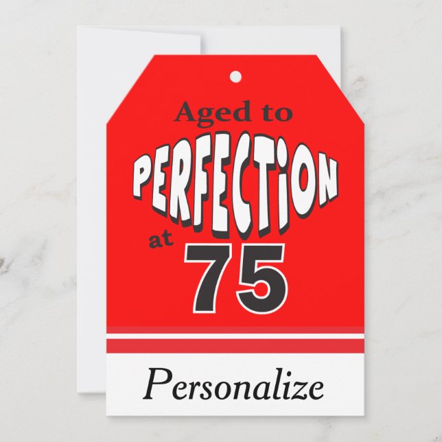 Aged to Perfection at 75 - 75th Birthday Card (Front)