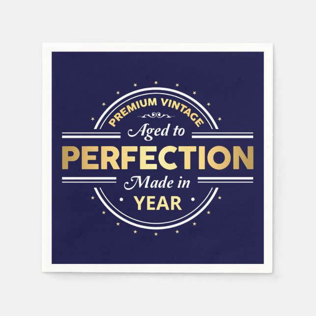 Aged to Perfection Birth Year Napkin (Front)