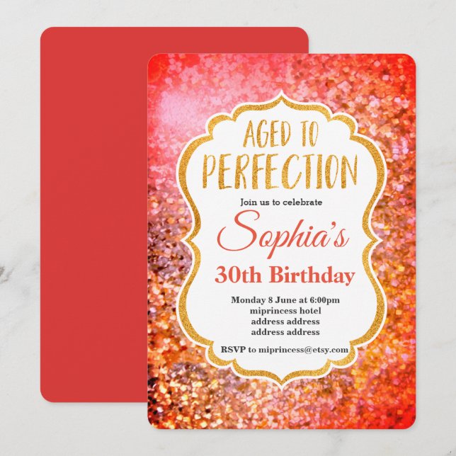 aged to perfection birthday invitation (Front/Back)