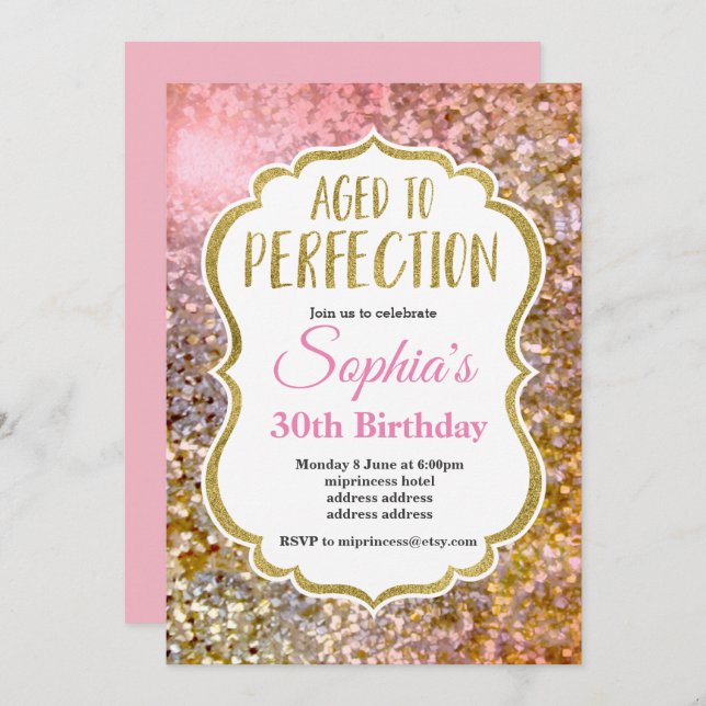 aged to perfection birthday invitation (Front/Back)