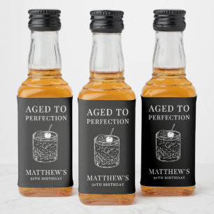 Aged To Perfection Birthday Party Liquor Bottle Label