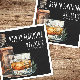 Aged To Perfection Birthday Party Napkin