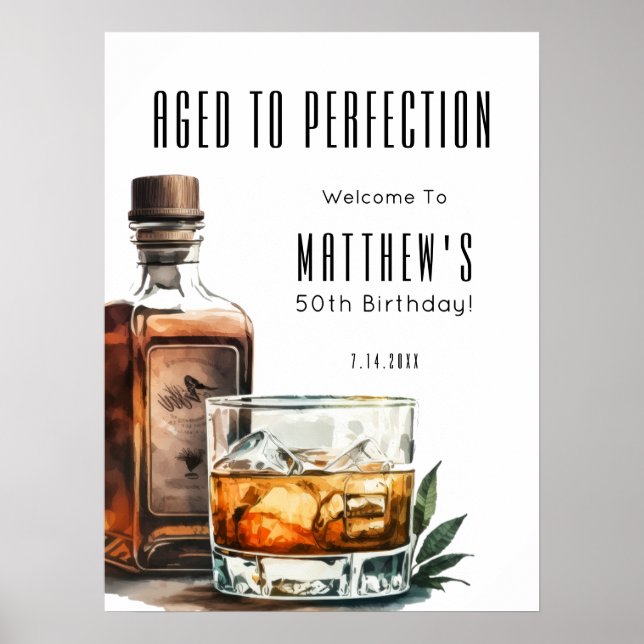 Aged To Perfection Birthday Party Poster (Front)