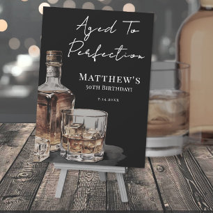 Aged To Perfection Birthday Party Sign Invitation