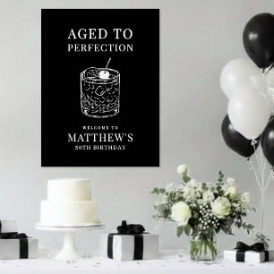Aged To Perfection Birthday Party Welcome Sign