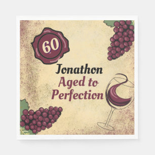 Aged to perfection birthday party wine tasting  napkin