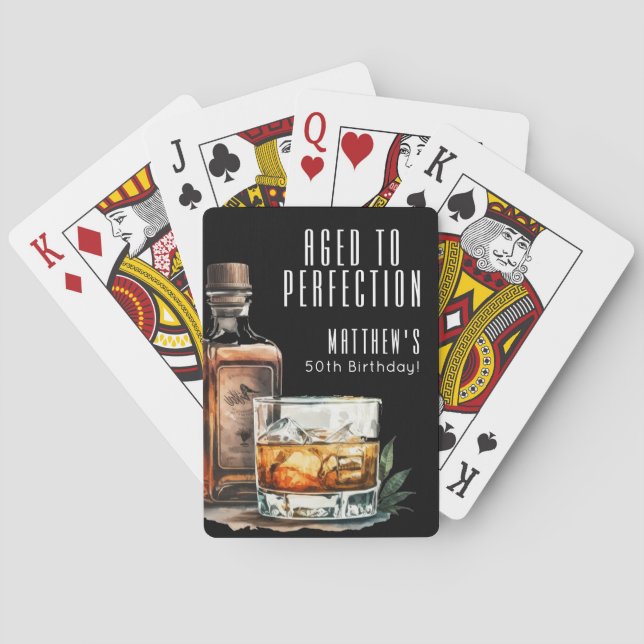 Aged To Perfection Birthday Whiskey Playing Cards (Back)