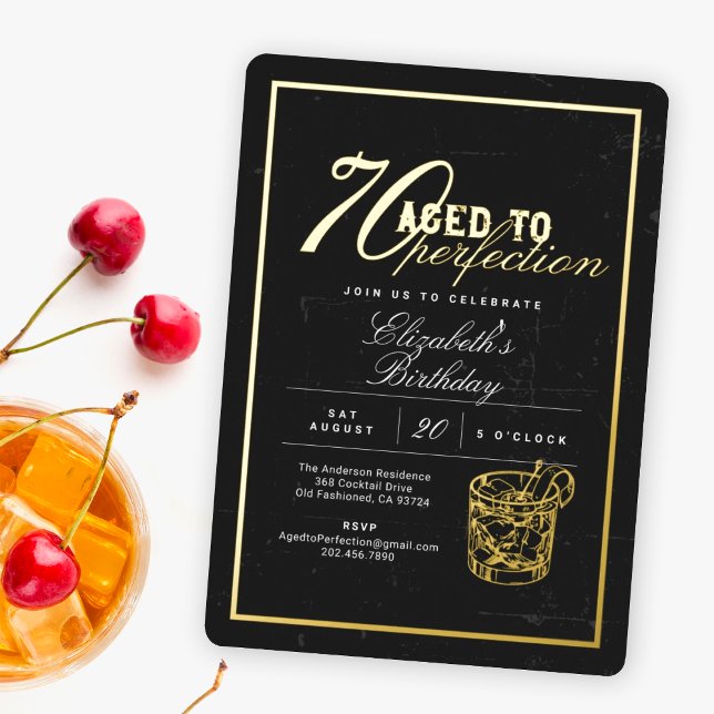 Aged to Perfection Cocktail 70th Birthday Party  (Creator Uploaded)