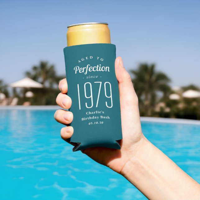 Aged To Perfection Custom Birthday Party Favour Seltzer Can Cooler (In Situ Pool)
