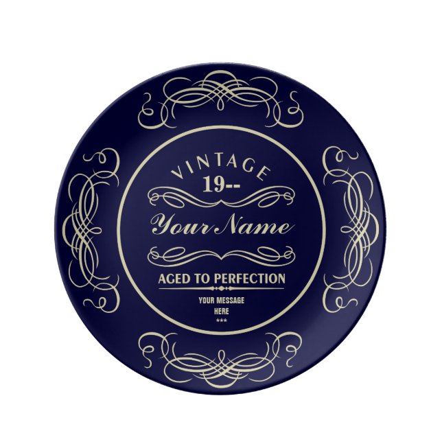 Aged to Perfection Custom Gift Porcelain Plate (Front)