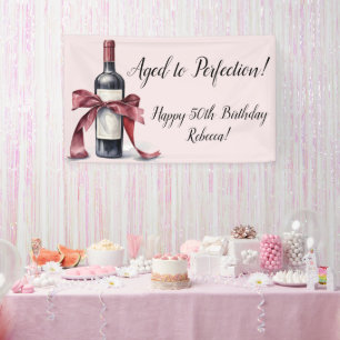 Aged to Perfection Customisable Wine Birthday Banner