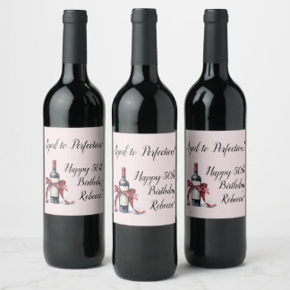 Aged to Perfection Customisable Wine Birthday Label