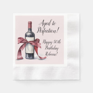 Aged to Perfection Customisable Wine Birthday Napkin