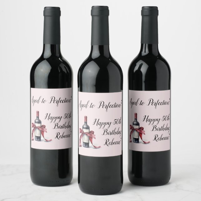 Aged to Perfection Customisable Wine Birthday Wine Label (Bottles)