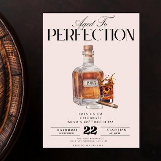 Aged to Perfection (Digital Download) Whiskey Bour Invitation