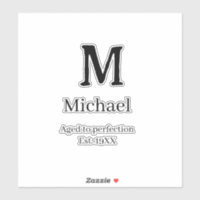 Aged to perfection est. 19XX monogram name letter