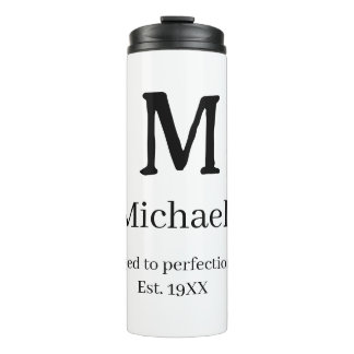 Aged to perfection est. 19XX monogram name letter  Thermal Tumbler