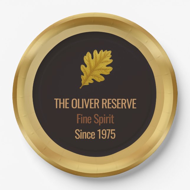 Aged to Perfection Gold Edition Whisky Celebration Paper Plate (Front)