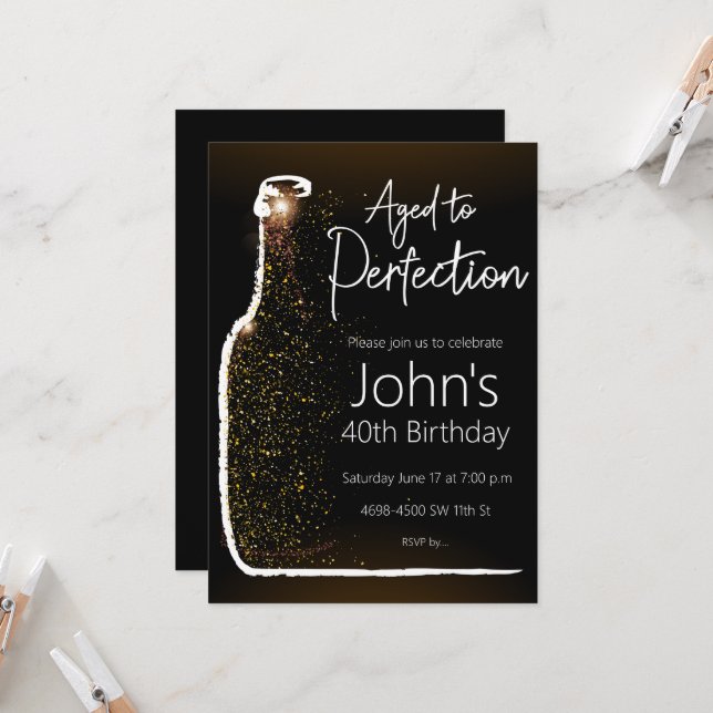 Aged to Perfection Invitation (Front/Back In Situ)