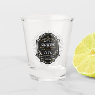 Aged to Perfection Label with Name & Birth Year Shot Glass