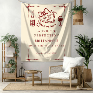 Aged To Perfection Like Fine Wine Birthday Party Tapestry