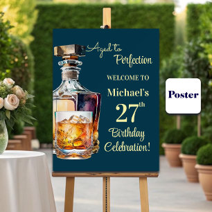 Aged to Perfection Men 27th Whiskey Birthday Poster