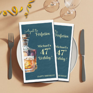 Aged to Perfection Men 47th Whiskey Birthday Napkin