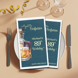 Aged to Perfection Men 89th Whiskey Birthday Napkin