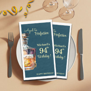 Aged to Perfection Men 94th Whiskey Birthday Napkin