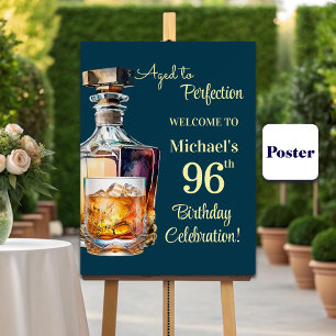 Aged to Perfection Men 96th Whiskey Birthday Poster