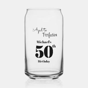 Aged to Perfection Men's 50th Birthday Can Glass