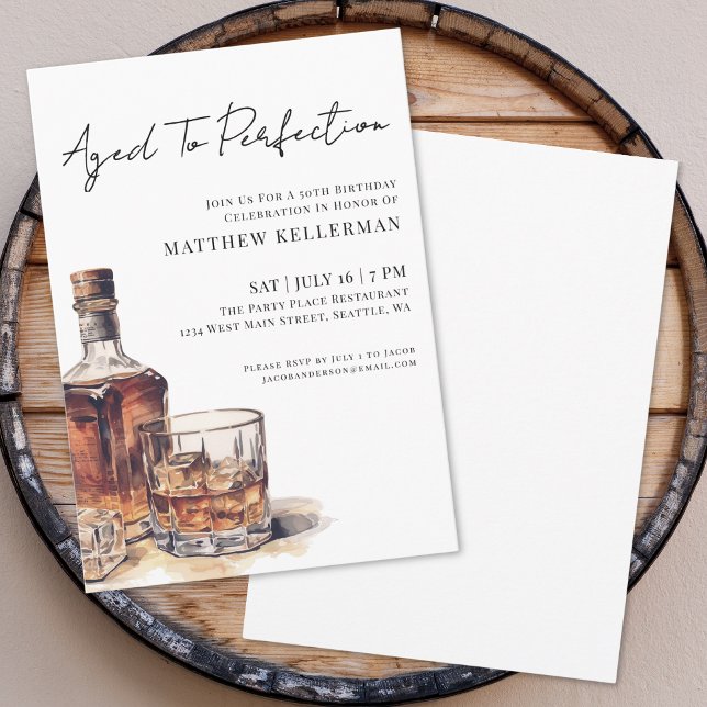 Aged To Perfection Men's 50th Birthday Party Invitation (Aged To Perfection Men's 50th Birthday Party Invitation )
