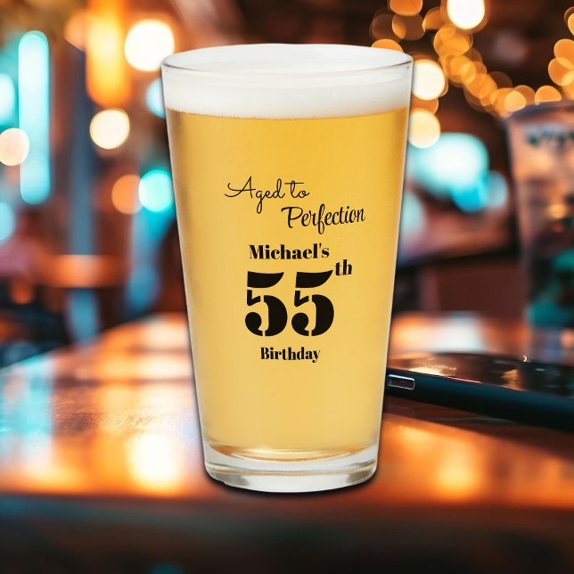 Aged to Perfection Men's 55th Birthday Glass (Creator Uploaded)