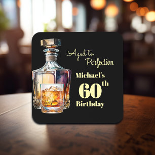 Aged to Perfection Men's 60th Whiskey Birthday  Coaster