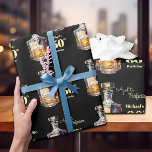 Aged to Perfection Men's 60th Whiskey Birthday  Wrapping Paper