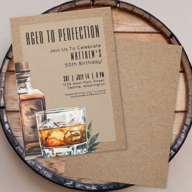 Aged To Perfection Men's Birthday Party Invitation (Aged To Perfection Men's Birthday Party Invitation)