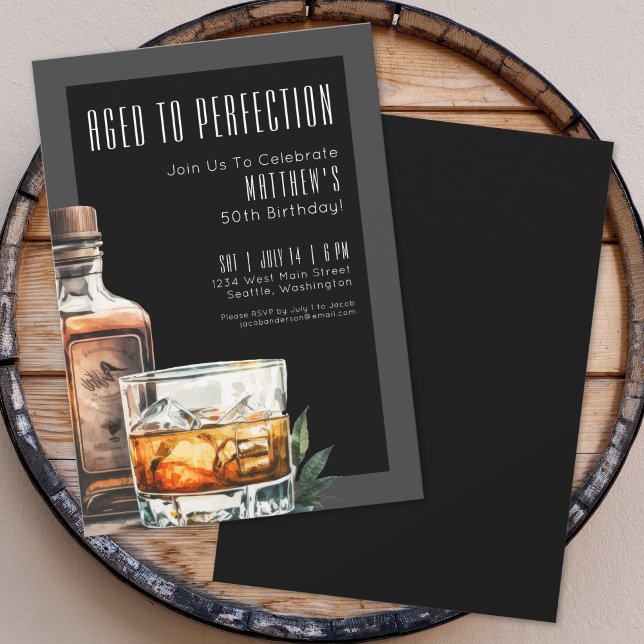 Aged To Perfection Men's Birthday Party Invitation (Aged To Perfection Men's Birthday Party Invitation)