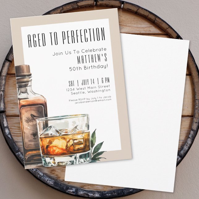 Aged To Perfection Men's Birthday Party Invitation (Aged To Perfection Men's Birthday Party Invitation)