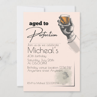 Aged To Perfection Men's Birthday Party Invite