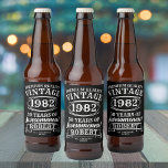 Aged To Perfection Personalised Vintage Birthday  Beer Bottle Label<br><div class="desc">Elevate your birthday celebration with our Aged to Perfection Personalised Vintage Birthday Beer Bottle Label. Designed for rock 'n roll enthusiasts and lovers of classic nostalgia, these labels add a retro touch to any milestone birthday party. Perfect for 21st, 30th, 40th, 50th, 60th, 70th, 80th, or 90th birthdays, these custom...</div>