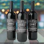 Aged To Perfection Personalised Vintage Birthday  Wine Label<br><div class="desc">Elevate your birthday celebration with our Aged to Perfection Personalised Vintage Birthday Wine Bottle Label. Perfect for those who appreciate rock 'n roll and classic nostalgia, these wine bottle labels add a touch of vintage retro charm to any milestone birthday party. Whether you're celebrating a 21st, 30th, 40th, 50th, 60th,...</div>