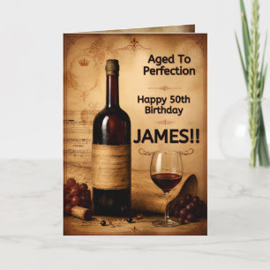 Aged to Perfection Personalised Wine Birthday Gree Card
