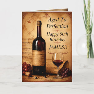 Aged to Perfection Personalised Wine Birthday Gree Card