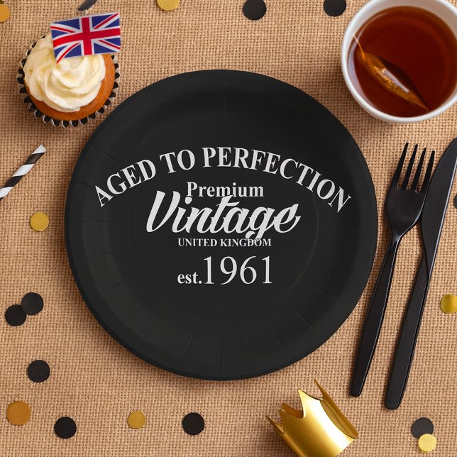 Aged To Perfection Premium Vintage 1961 Paper Plate (Creator Uploaded)