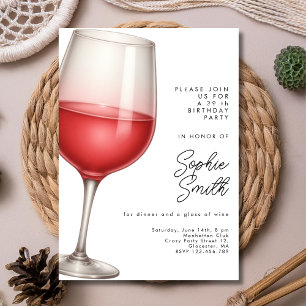 Aged to perfection red wine birthday party  invitation