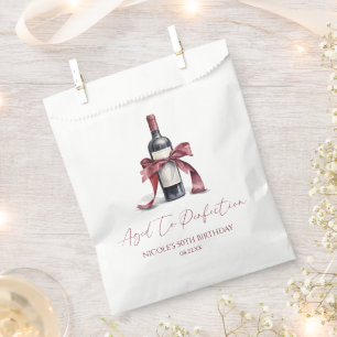 Aged To Perfection Red Wine Bow Birthday Party Favour Bag