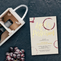 Aged to Perfection Stains Wine Tasting Party Gold
