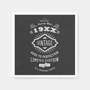 Aged to Perfection Vintage Elegant Birthday Party Napkin