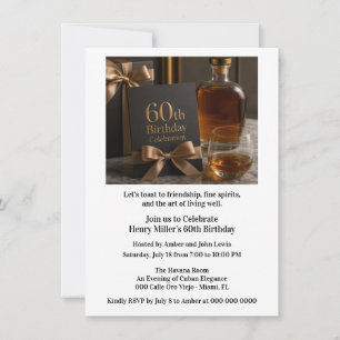 Aged to Perfection Whiskey 60th Birthday Invitation